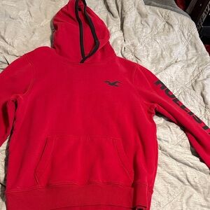 Hollister Red Hoodie with Black Accents